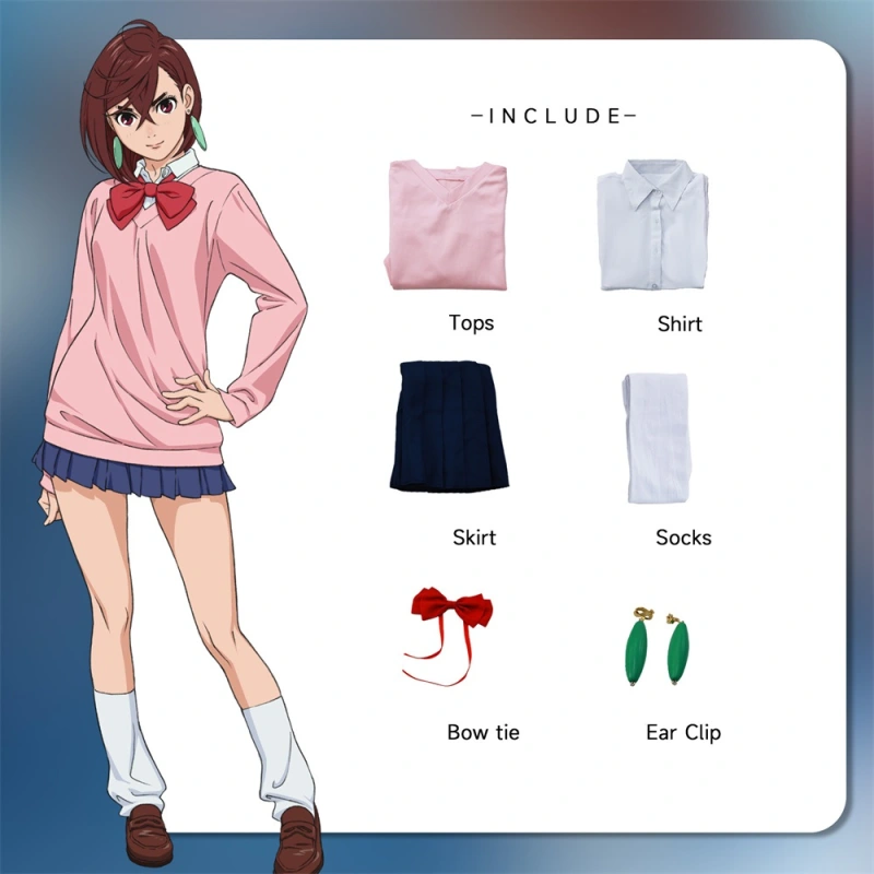 Anime Dandadan Momo Ayase Cosplay Costume Wig Women's School Uniform Takerlama