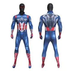 Captain America Brave New World Sam Wilson Cosplay Costume 3D Print Halloween Jumpsuit Takerlama