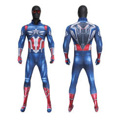 Captain America Brave New World Sam Wilson Cosplay Costume 3D Print Halloween Jumpsuit Takerlama