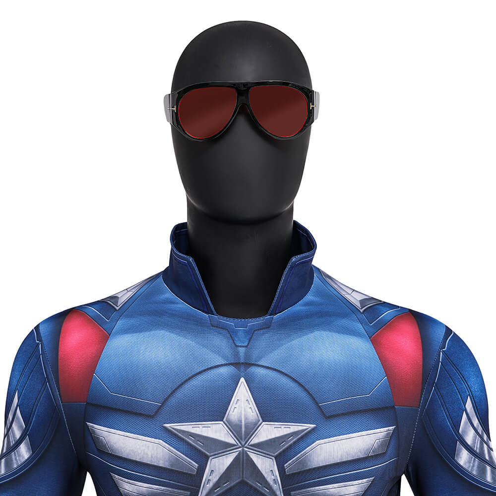 Captain America Brave New World Sam Wilson Cosplay Costume 3D Print Halloween Jumpsuit Takerlama