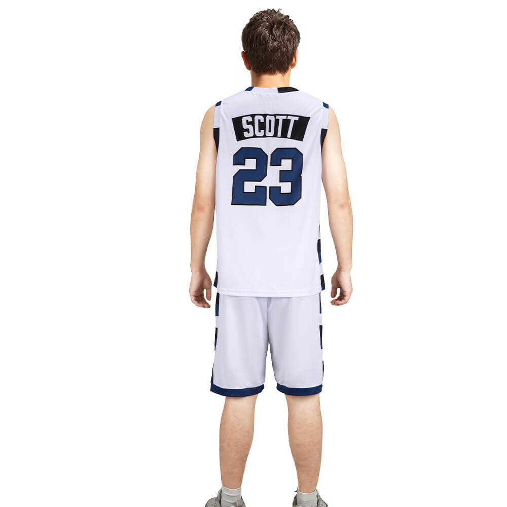 One Tree Hill Ravens Nathan Scott Basketball Jersey Black White #23 Group Cosplay Costume Takerlama