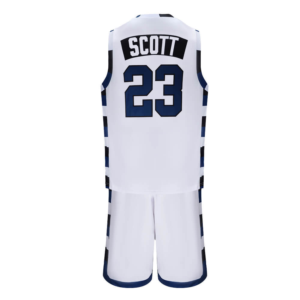 One Tree Hill Ravens Nathan Scott Basketball Jersey Black White #23 Group Cosplay Costume Takerlama
