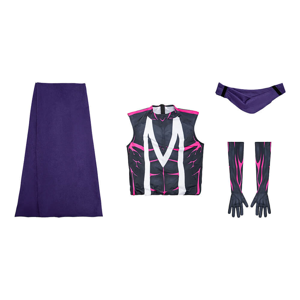 New X-Men 97 Magneto Cosplay Costume Halloween Cloak Jumpsuit Sleeves Scarf Takerlama