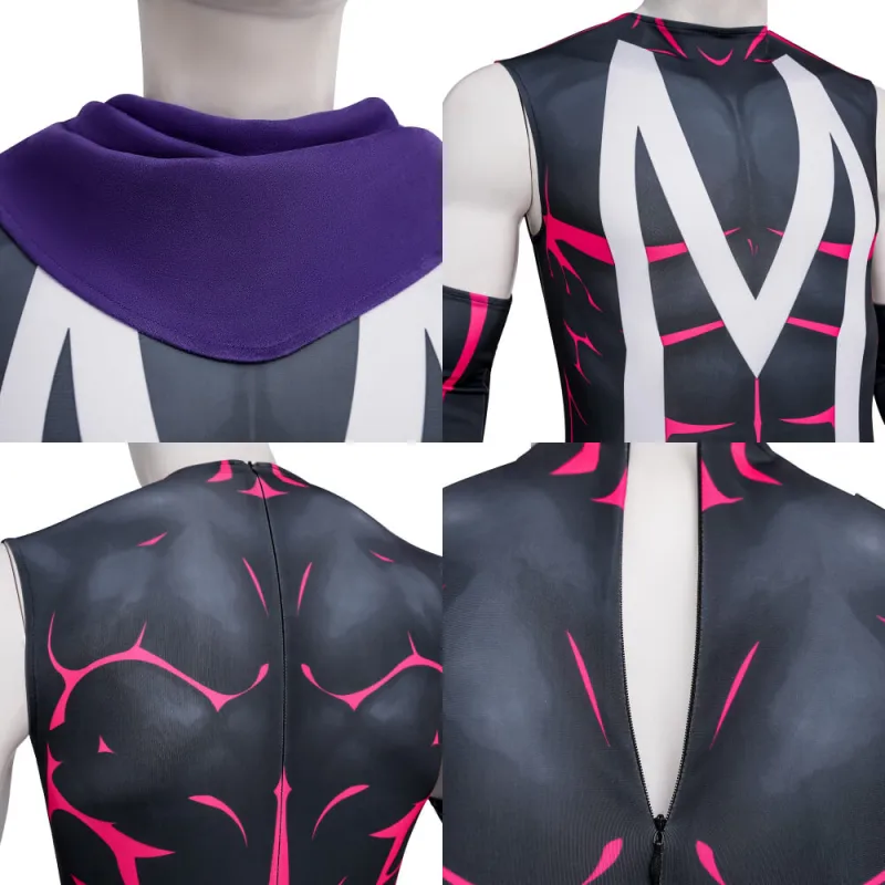 New X-Men 97 Magneto Cosplay Costume Halloween Cloak Jumpsuit Sleeves Scarf Takerlama