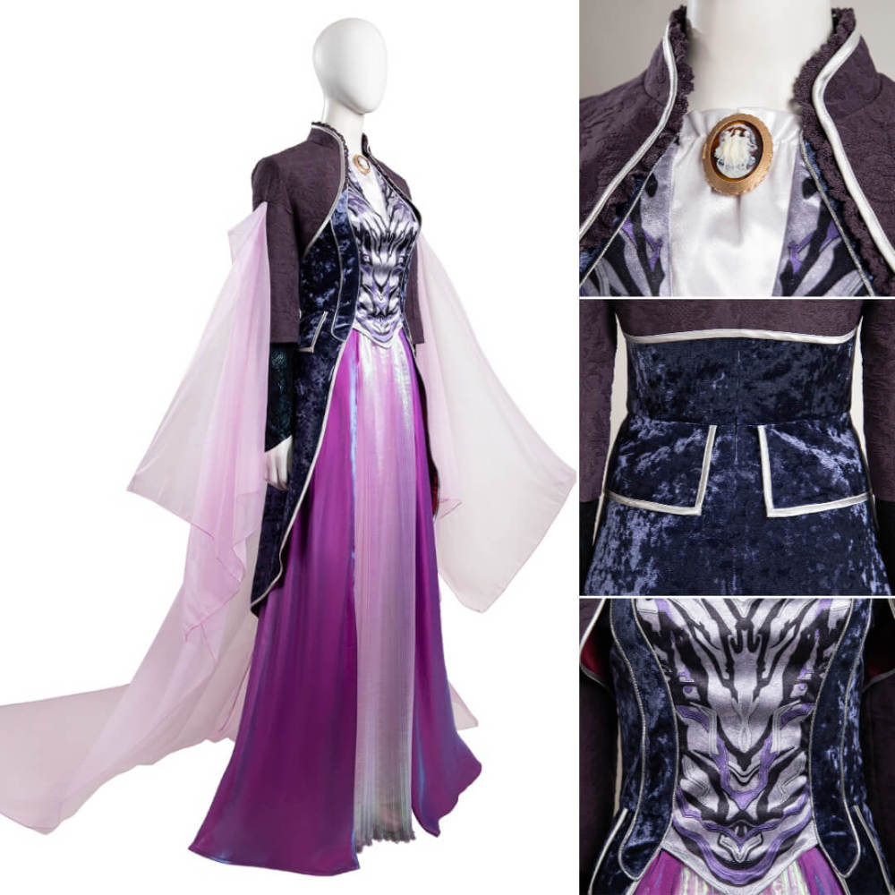 Agatha All Along Agatha Harkness Fancy Dress Women's Cosplay Costume Purple Takerlama