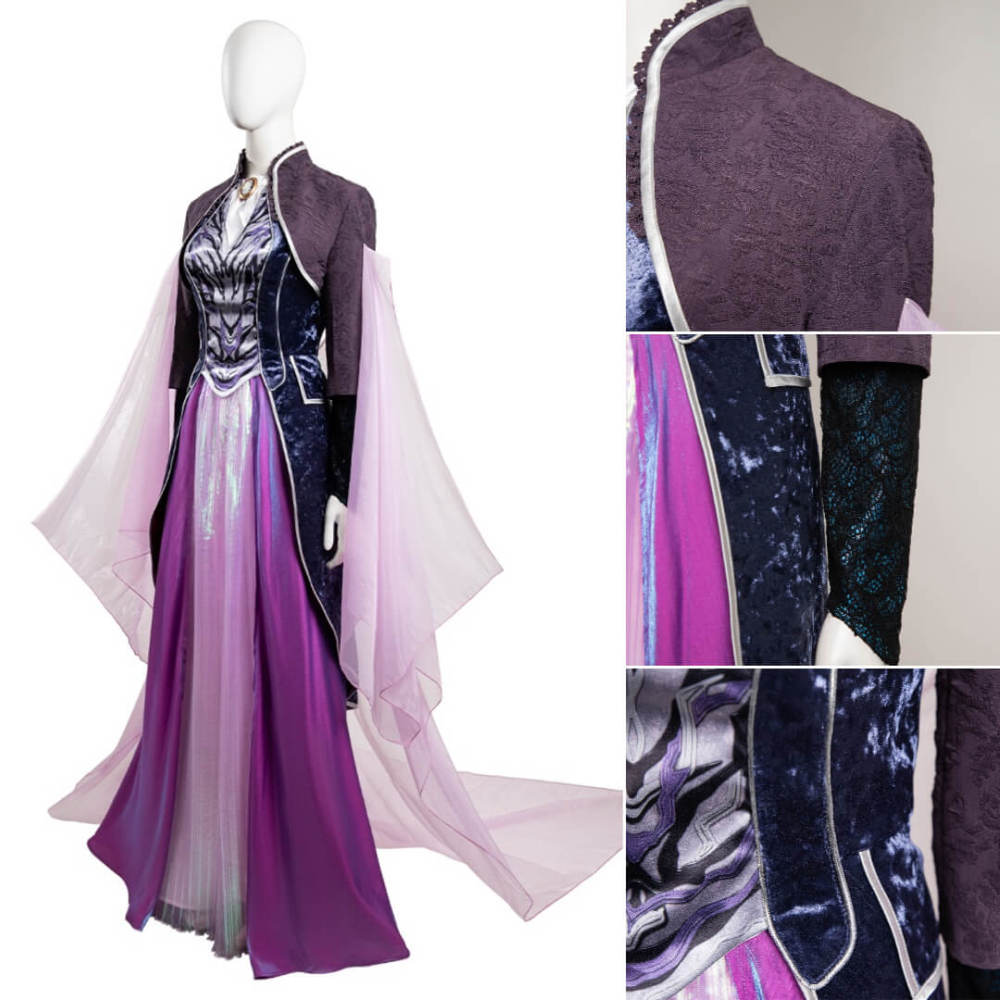 Agatha All Along Agatha Harkness Fancy Dress Women's Cosplay Costume Purple Takerlama