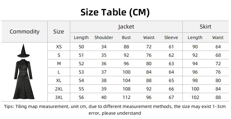 Wicked 2024 Elphaba Cosplay Costume Black Witch Fancy Dress Hat For Women Takerlama