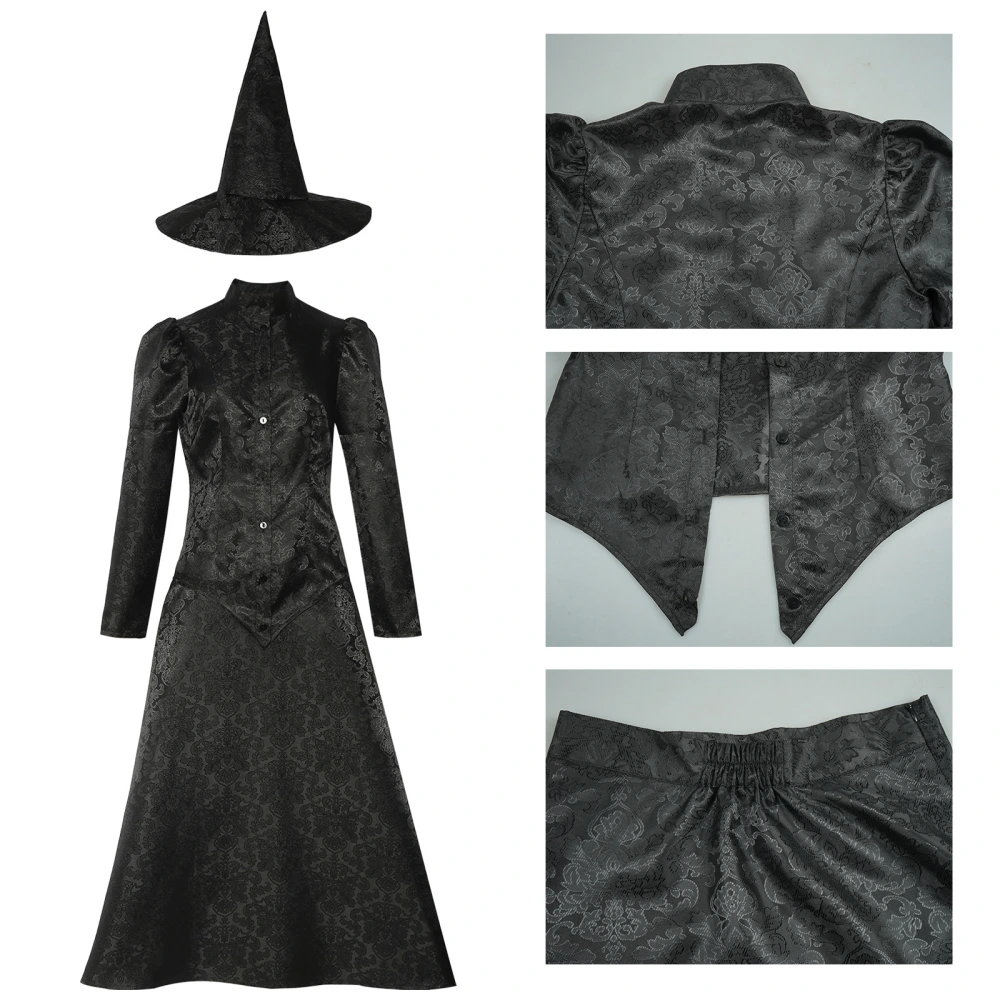 black elphaba dress Wicked Witch Elphaba Adult Black Daily Cosplay Costume Who Cosplay Sui –  Becostume main image 0