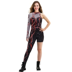 Taylor Swift The Eras Tour Cosplay Costume Women's Black Red Snake Print Bodysuit Takerlama 
