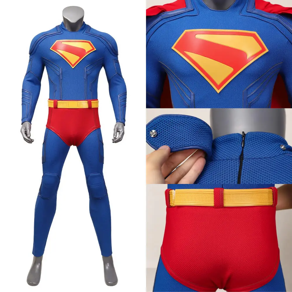 Deluxe Clark Kent Halloween Cosplay Costume Movie Legacy Superhero Jumpsuit  Cape Shoes Takerlama, image size:1000x1000