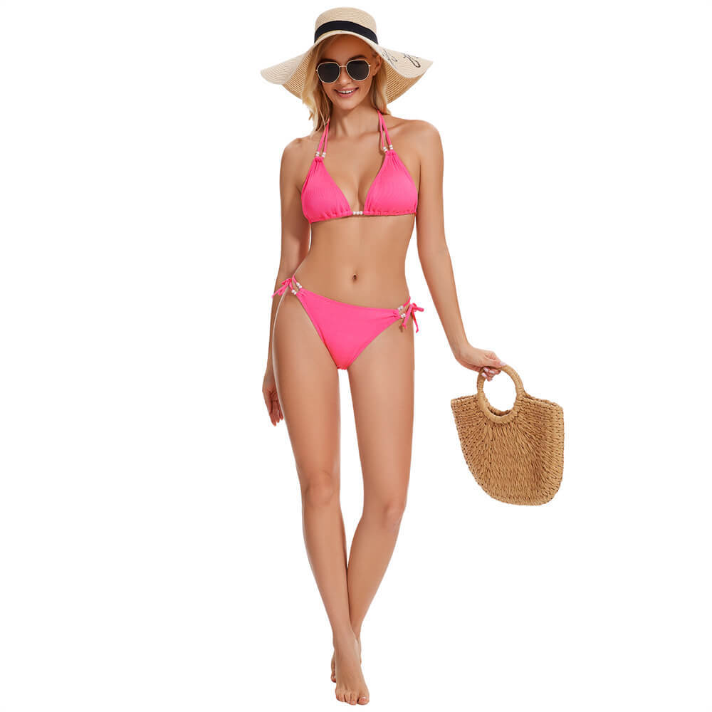 SISBATH Women's Triangle String Bikini Set Sexy Tie Side Two Piece Swimsuit Halter Bathing Suit