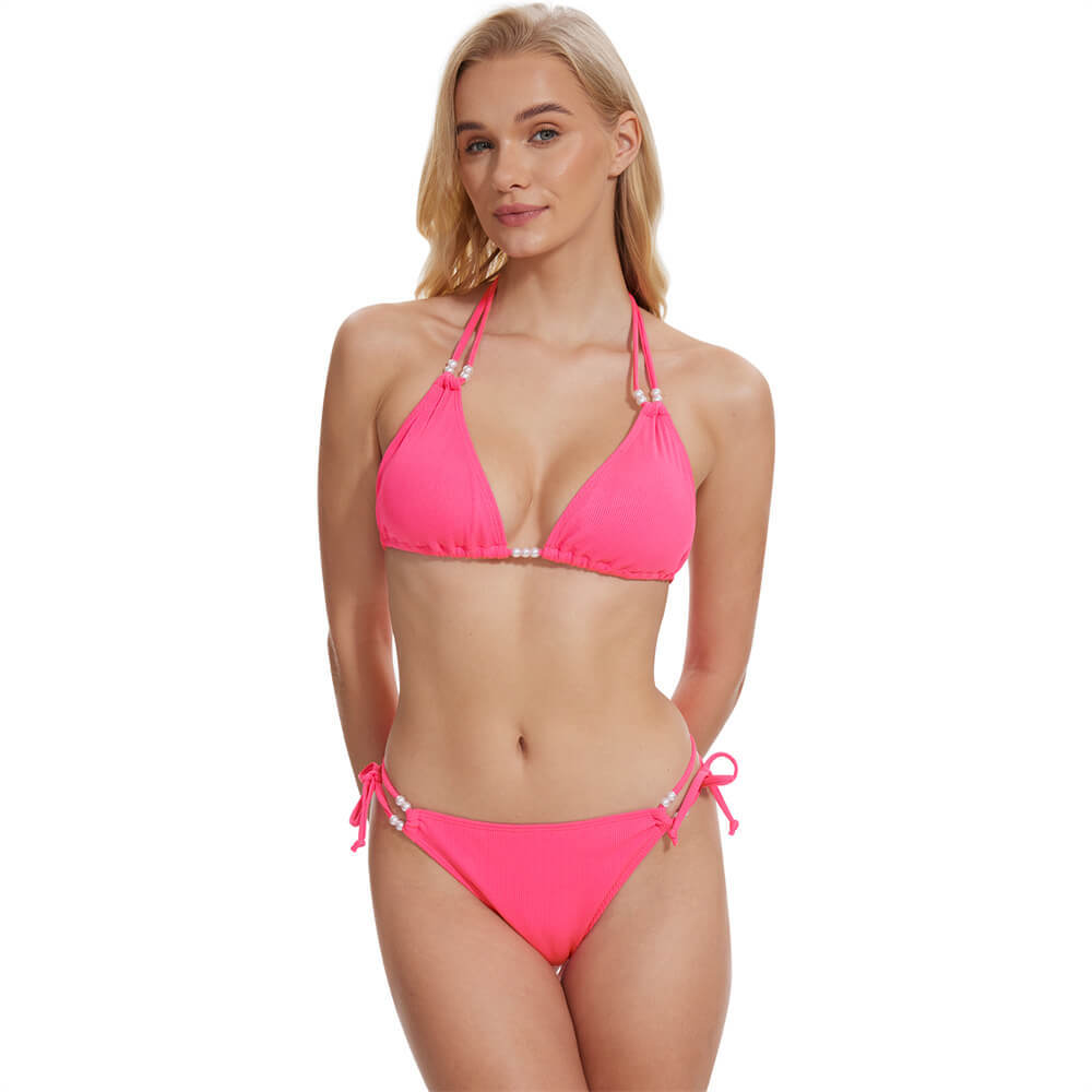 SISBATH Women's Triangle String Bikini Set Sexy Tie Side Two Piece Swimsuit Halter Bathing Suit