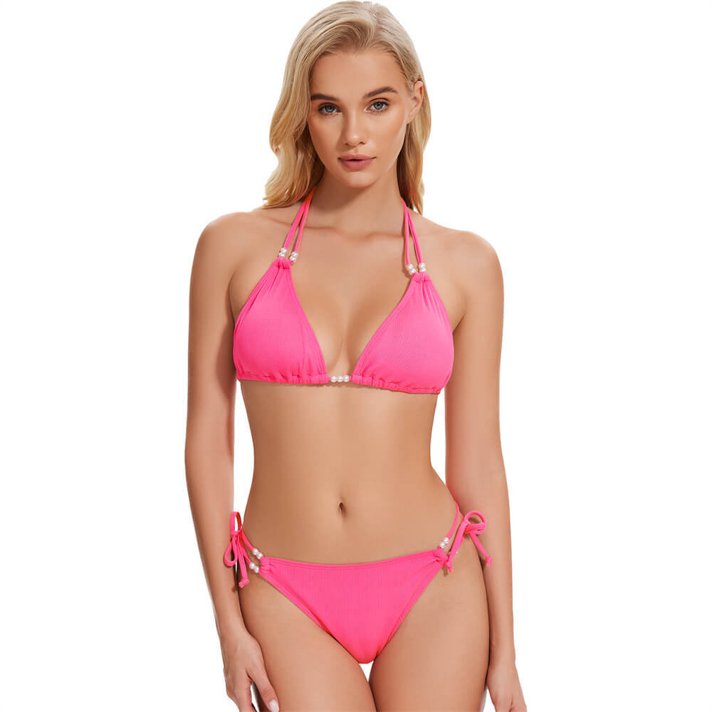 SISBATH Women's Triangle String Bikini Set Sexy Tie Side Two Piece Swimsuit Halter Bathing Suit