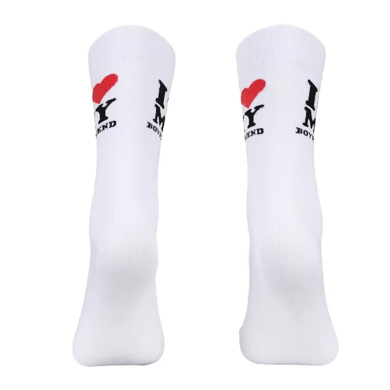SISBATH I Love My Boyfriend Socks Cute Gifts for Girlfriend Funny Girlfriend Gift Ideas on Anniversary Valentines Day Birthday Gifts for Her