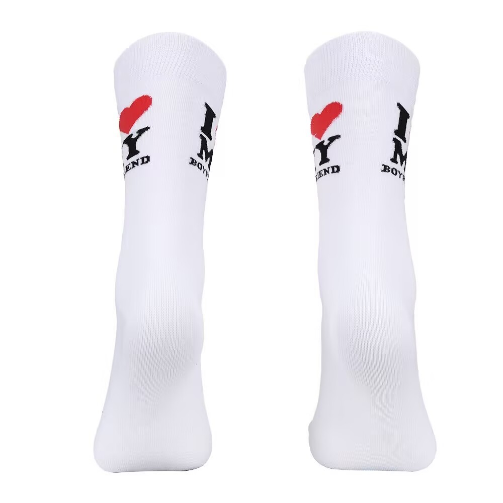 SISBATH I Love My Boyfriend Socks Cute Gifts for Girlfriend Funny Girlfriend Gift Ideas on Anniversary Valentines Day Birthday Gifts for Her