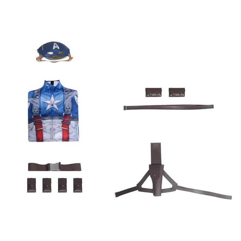 Captain America The First Avenger Steve Rogers Cosplay Costume 3D Print Superhero Jumpsuit Mask Takerlama
