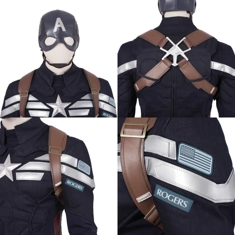 Captain America The Winter Soldier Steve Rogers Cosplay Costume Superhero Suit Takerlama