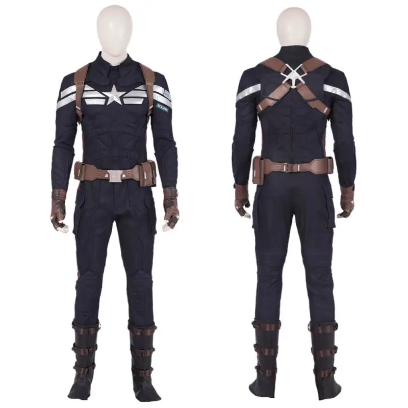 Captain America The Winter Soldier Steve Rogers Cosplay Costume Superhero Suit Takerlama