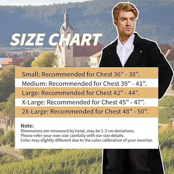 Men's Retro Gothic Steampunk Tailcoat Jacket Suit Halloween Costume XL In Stock