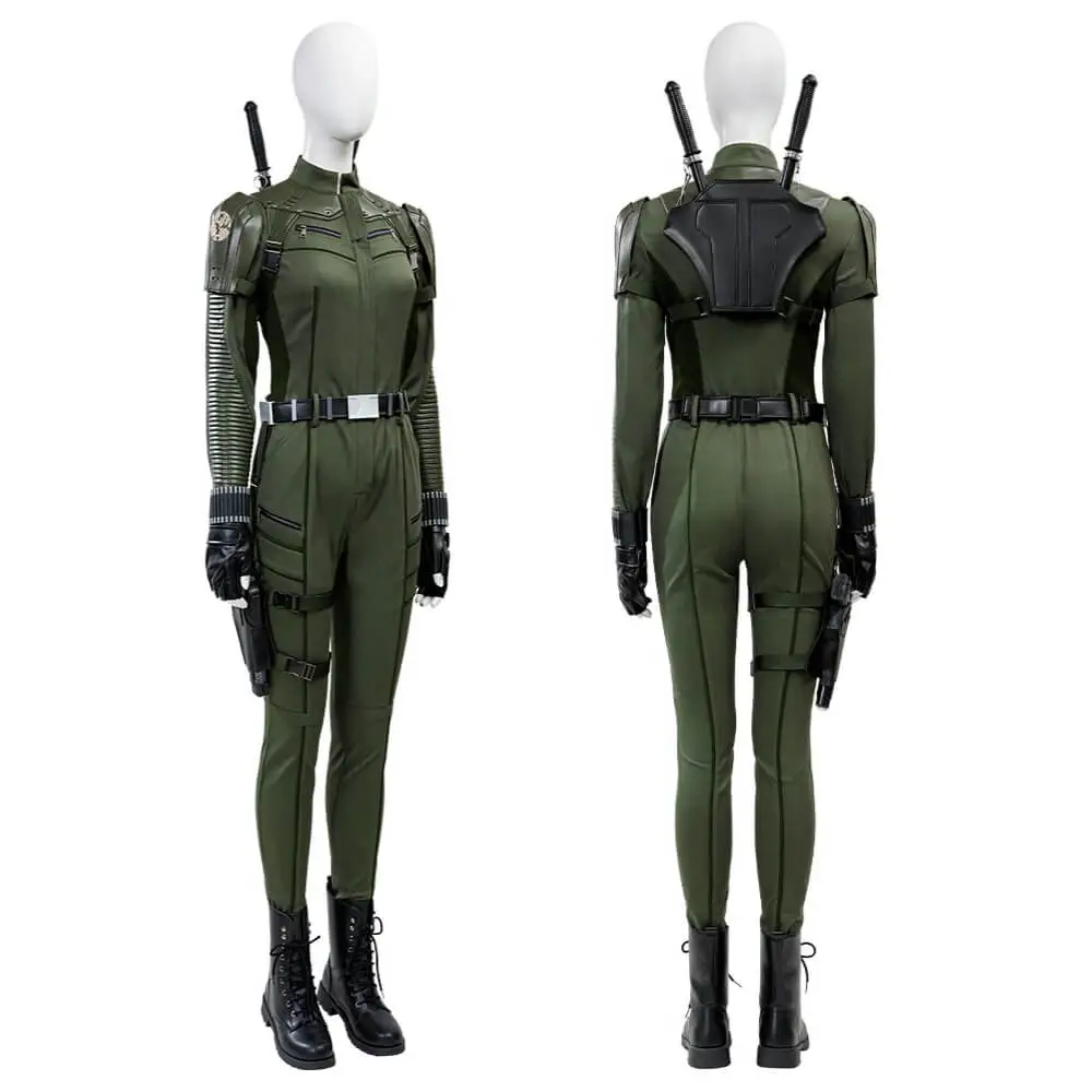 Thunderbolts Black Widow Costume Superhero Yelena Belova Halloween Cosplay Jumpsuit Takerlama,Full Set With Boots / Female / XL