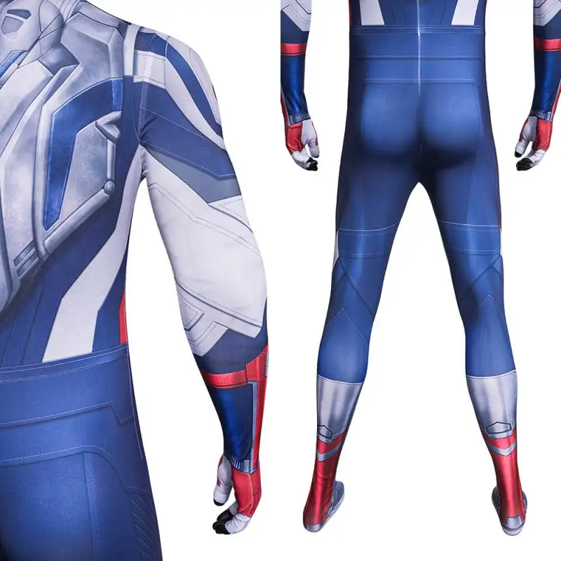 Captain America Brave New World Sam Wilson Cosplay Costume Glasses 3D Print Blue White Halloween Suit Takerlama