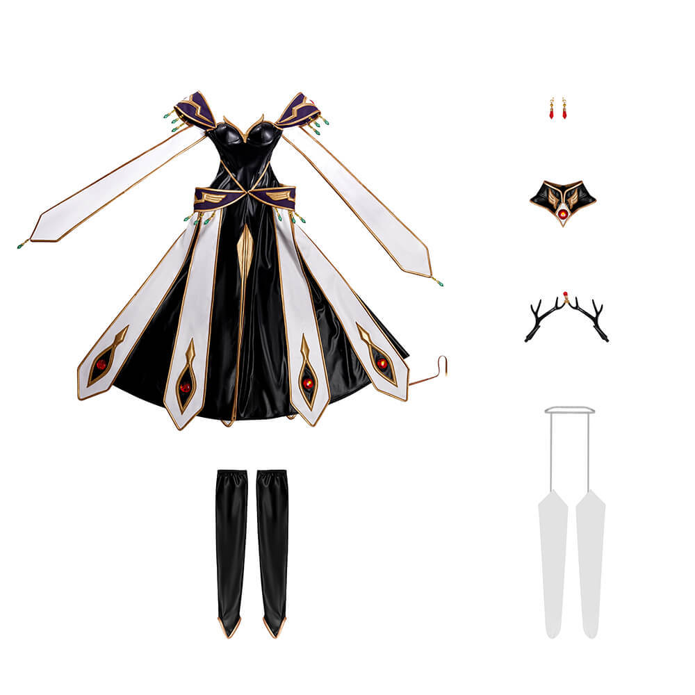 Code Geass C.C. Empress Fancy Dress Lelouch of the Rebellion Britannian Cosplay Costume Takerlama
