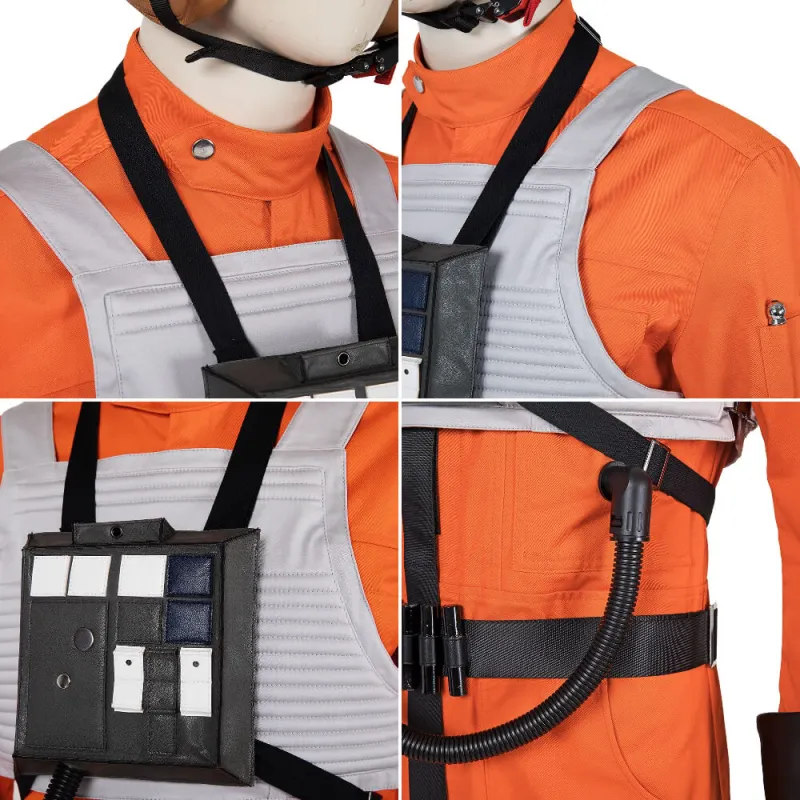 Star Wars Squadrons Pilot Cosplay Costumes Fighter Flight Suit Orange Uniform Deluxe Takerlama