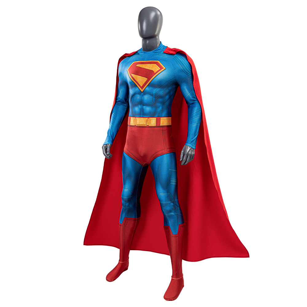 New Superman Legacy Clark Kent Cosplay Costume DC Movie Superhero 3D Print Halloween Jumpsuit CapeTakerlama