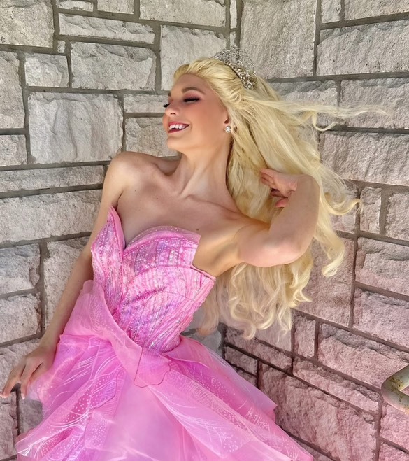 Wicked 2024 Glinda Cosplay Costume Glynda Upland Dress Earings Clown Pink Takerlama