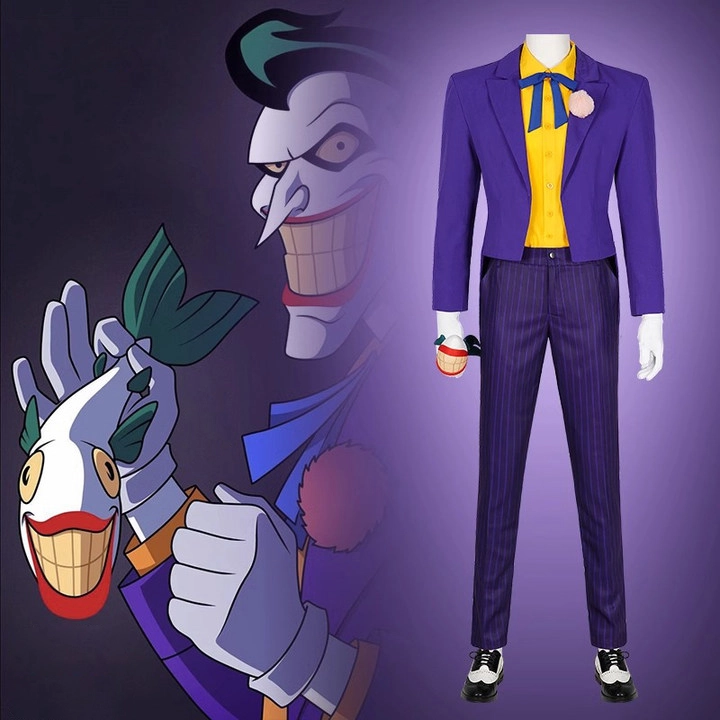 Classic Joker Purple Cosplay Costume 1992 Batman The Animated Series Takerlama