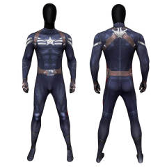 Captain America 2 The Winter Soldier Steve Rogers Jumpsuit Superhero Cosplay Costume Print Takerlama