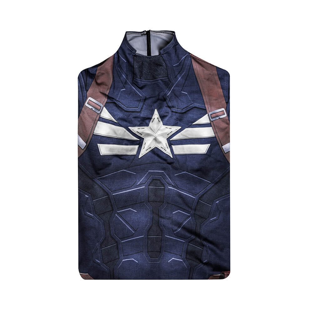 Captain America 2 The Winter Soldier Steve Rogers Jumpsuit Superhero Cosplay Costume Print Takerlama