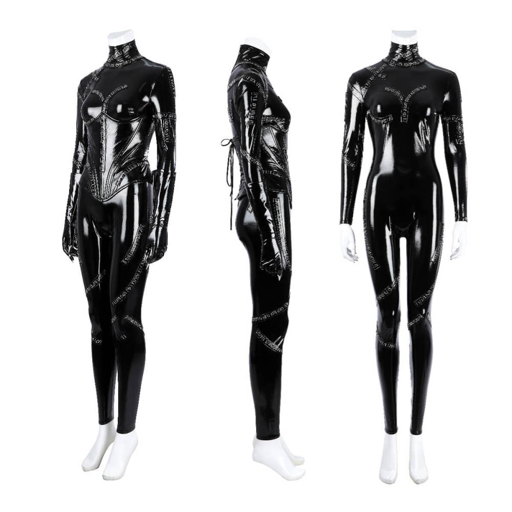 Batman Returns Catwoman Selina Kyle Cosplay Costume DC Comic Jumpsuit Mask Takerlama