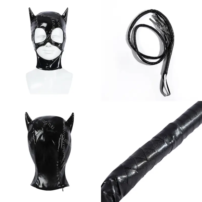 Batman Returns Catwoman Selina Kyle Cosplay Costume DC Comic Jumpsuit Mask Takerlama
