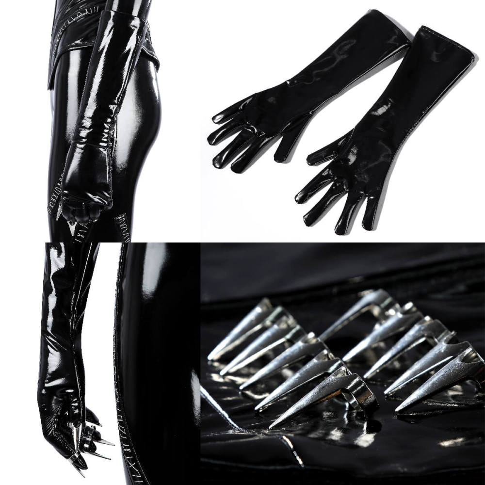Batman Returns Catwoman Selina Kyle Cosplay Costume DC Comic Jumpsuit Mask Takerlama