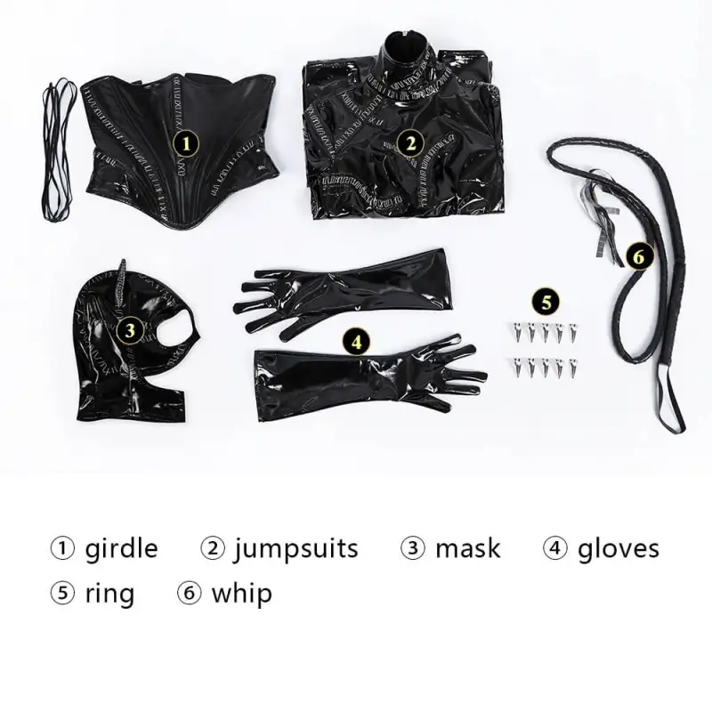 Batman Returns Catwoman Selina Kyle Cosplay Costume DC Comic Jumpsuit Mask Takerlama