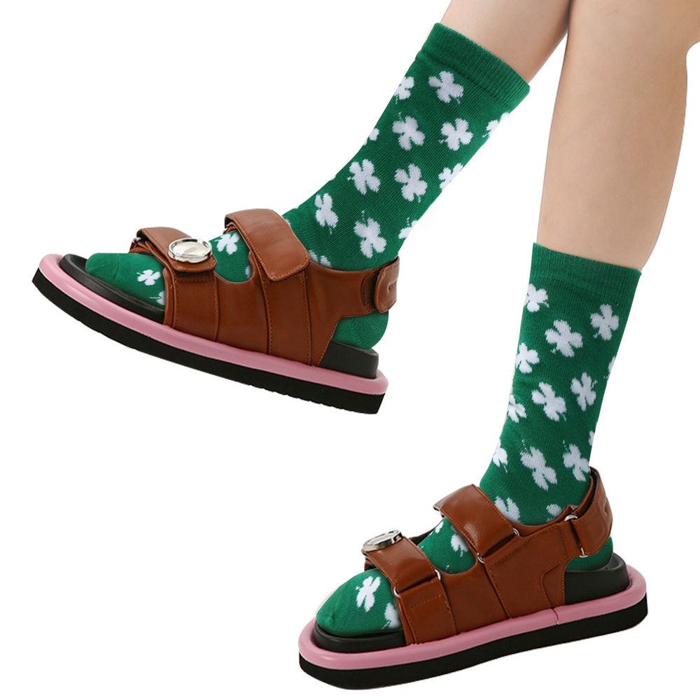 St. Patrick's Day Socks 4 Pairs Green Shamrock Clover Socks Festival Holidays Gifts Takerlama