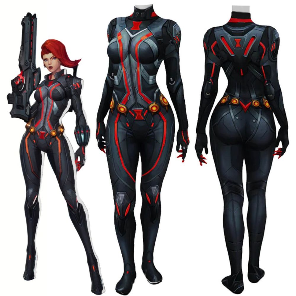 Marvel Rivals Black Widow Cosplay Costume Jumpsuit Takerlama