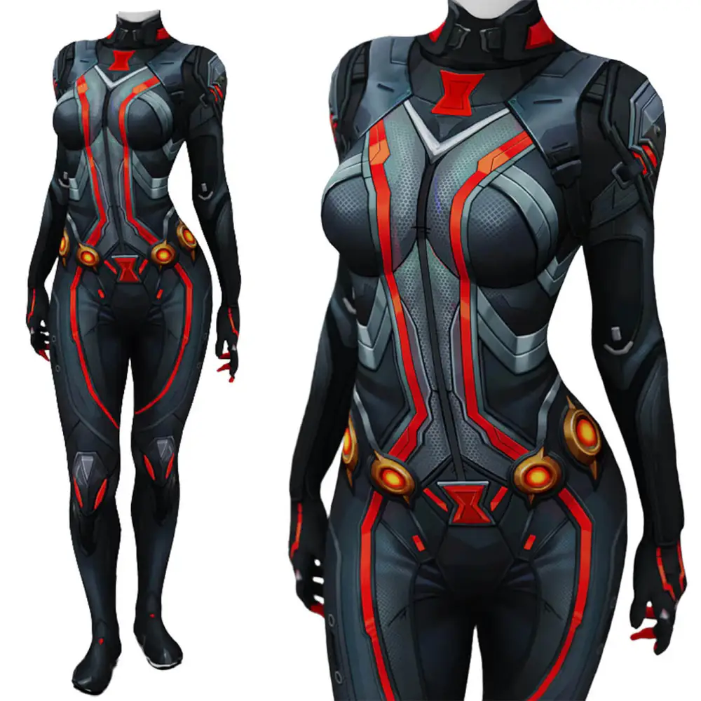 Marvel Rivals Black Widow Cosplay Costume Jumpsuit Takerlama