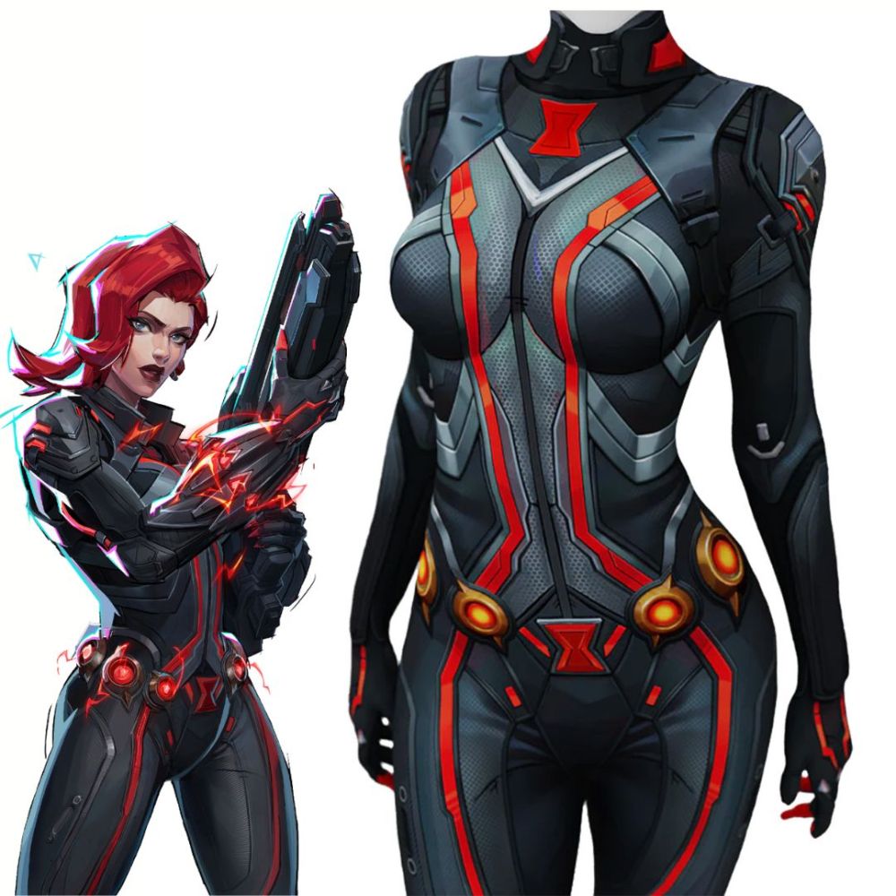 Marvel Rivals Black Widow Cosplay Costume Jumpsuit Takerlama