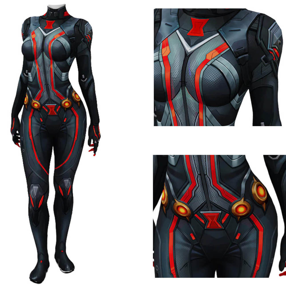 Marvel Rivals Black Widow Cosplay Costume Jumpsuit Takerlama
