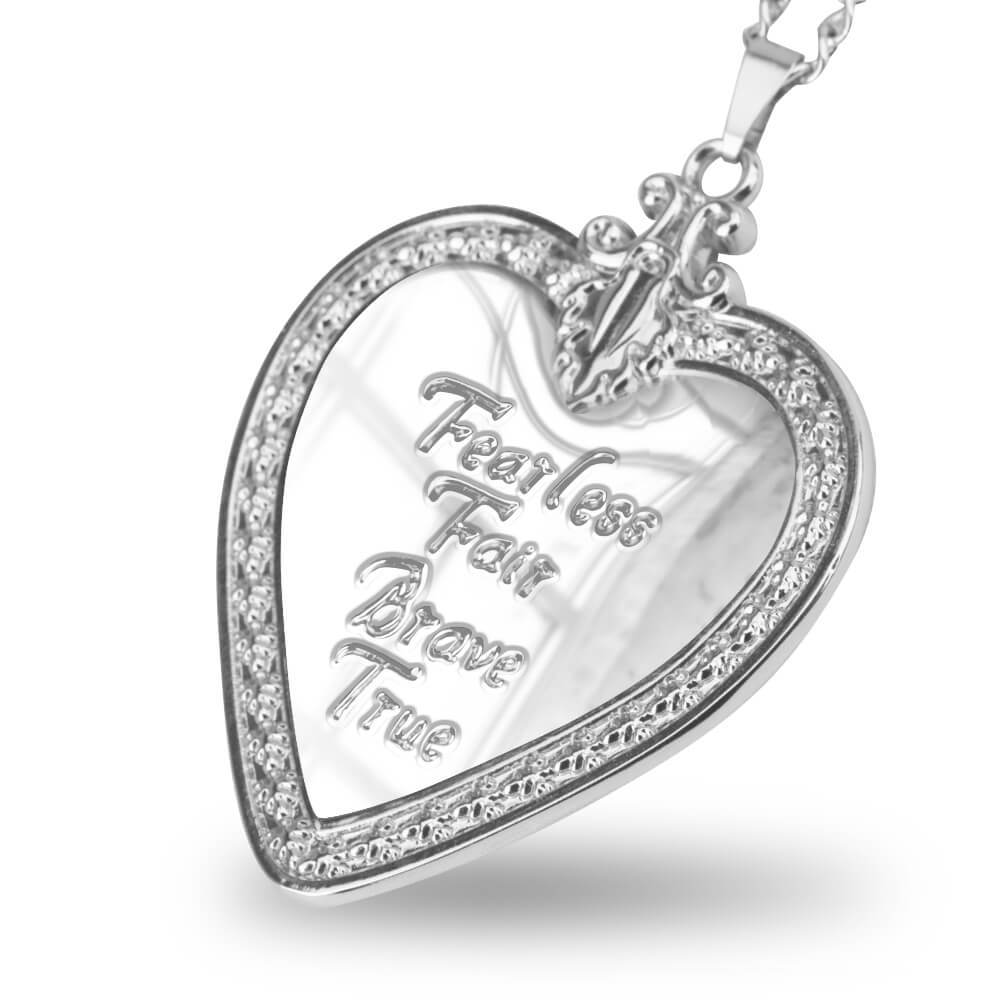 Snow White Heart Necklace Disney Movie Rachel Zegler Cosplay Jewelry Fearless Fair Brave True Takerlama