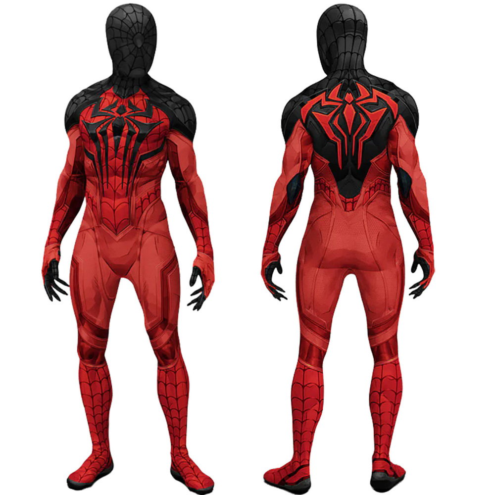 Spider-Man PS4 Scarlet Spider II Suit Superhero Cosplay Costume Adults Kids Takerlama