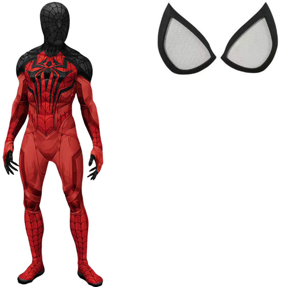 Spider-Man PS4 Scarlet Spider II Suit Superhero Cosplay Costume Adults Kids Takerlama