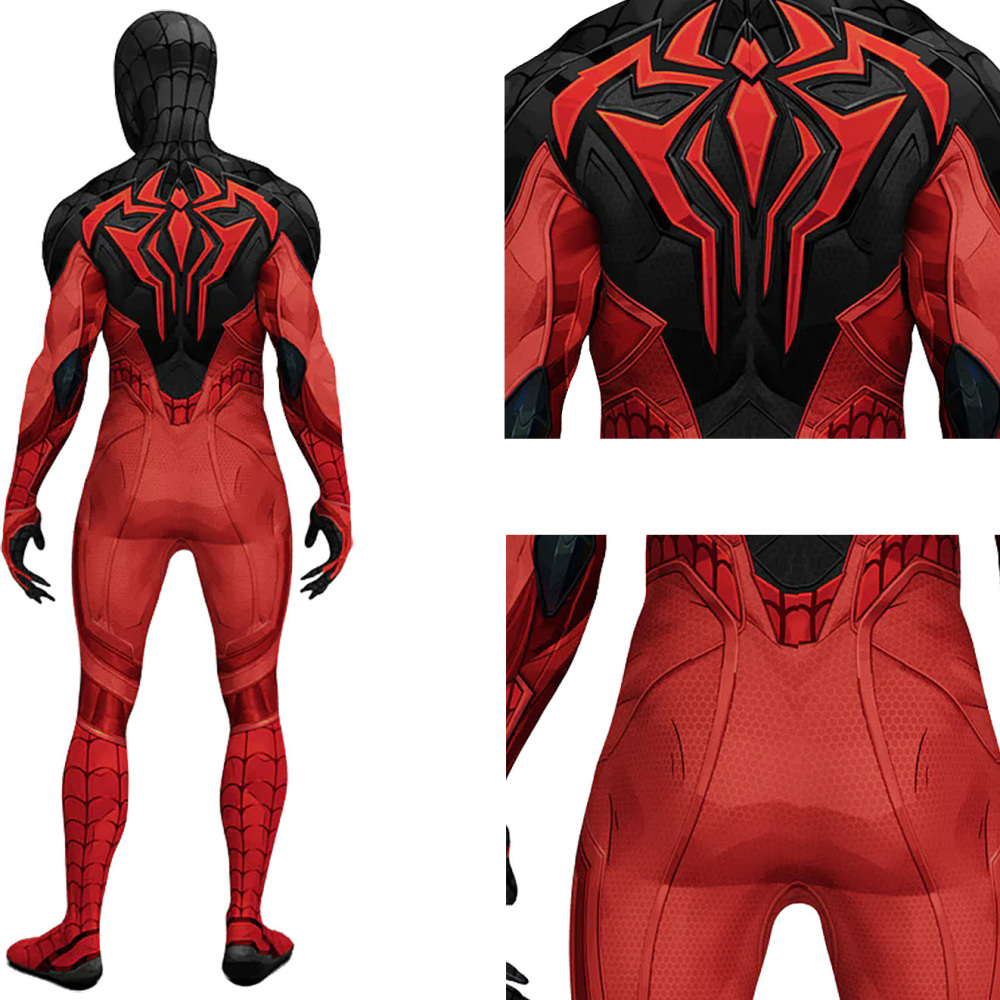 Spider-Man PS4 Scarlet Spider II Suit Superhero Cosplay Costume Adults Kids Takerlama