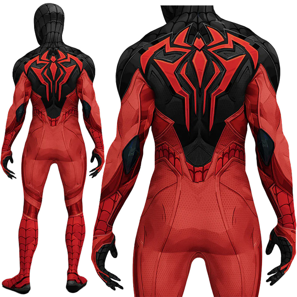 Spider-Man PS4 Scarlet Spider II Suit Superhero Cosplay Costume Adults Kids Takerlama