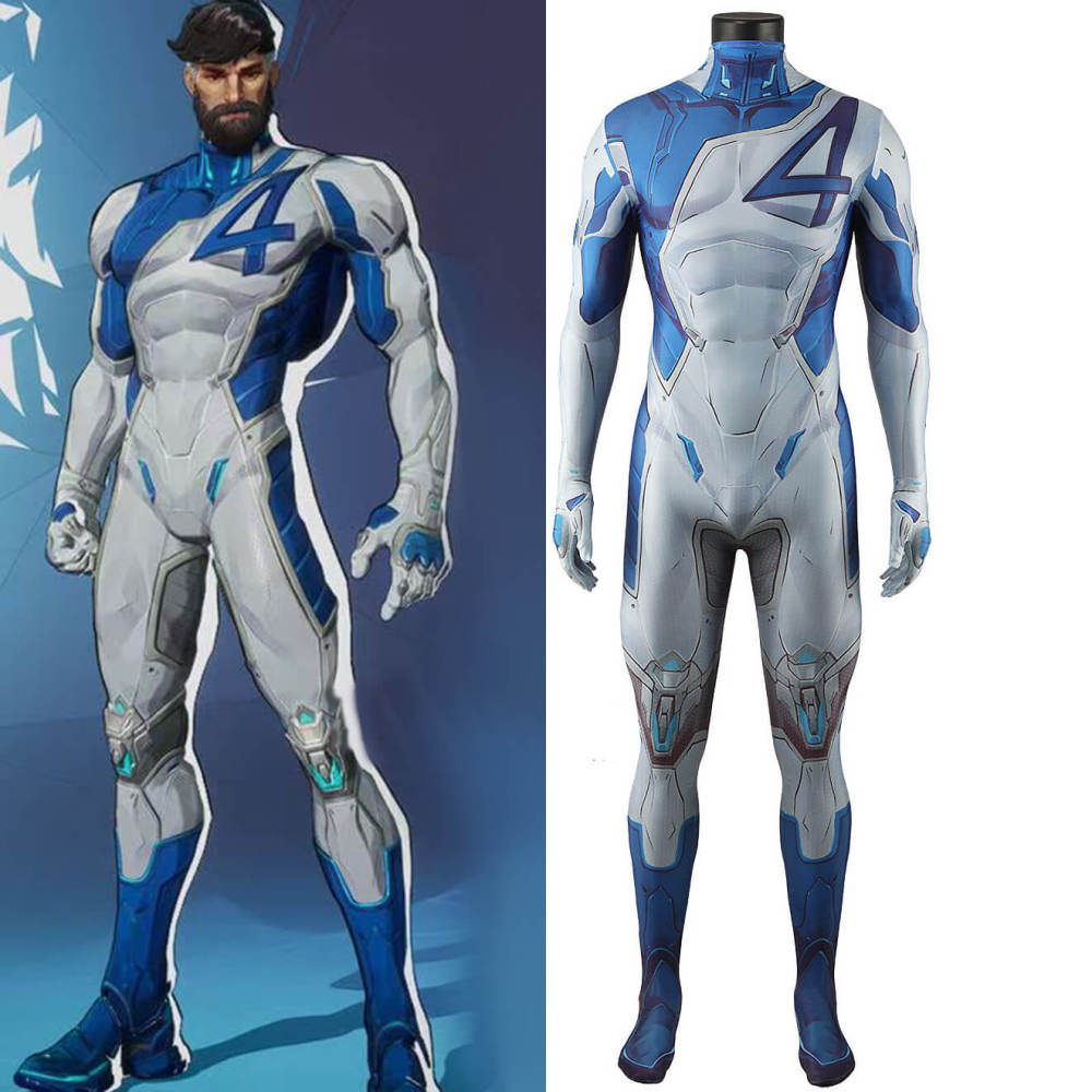 Marvel Rivals Mister Fantastic Cosplay Costume Superhero Big Brain Jumpsuit Takerlama