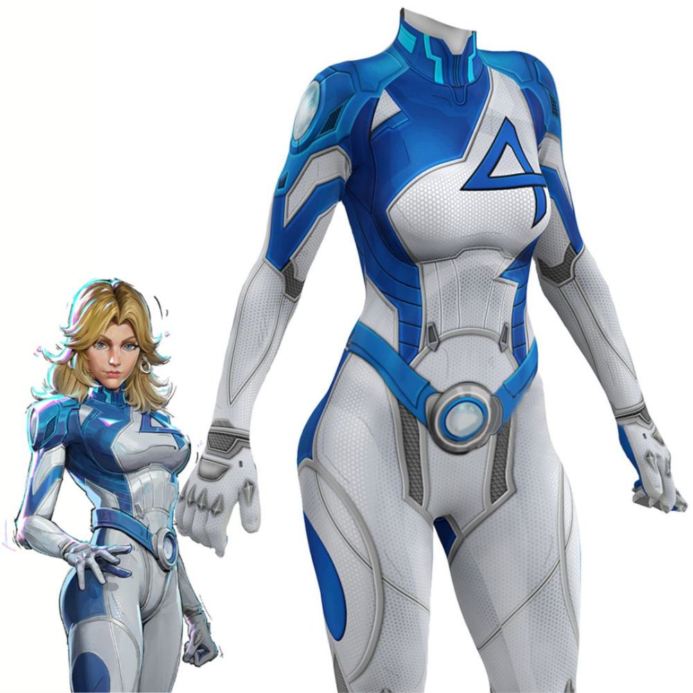 Marvel Rivals Invisible Woman Sue Storm Cosplay Costume Superheroe Bodysuit Takerlama