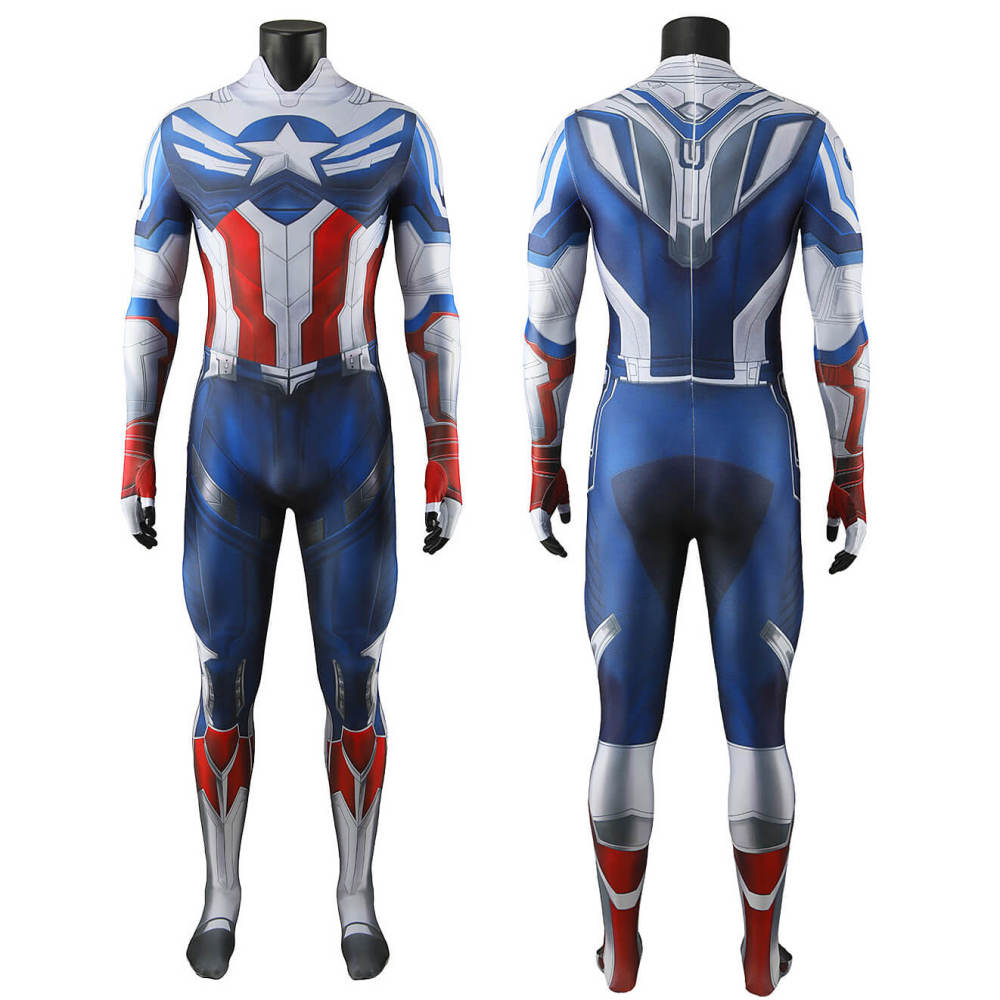 Captain America: Brave New World Superhero Sam Wilson Jumpsuit Cosplay Costume Takerlama