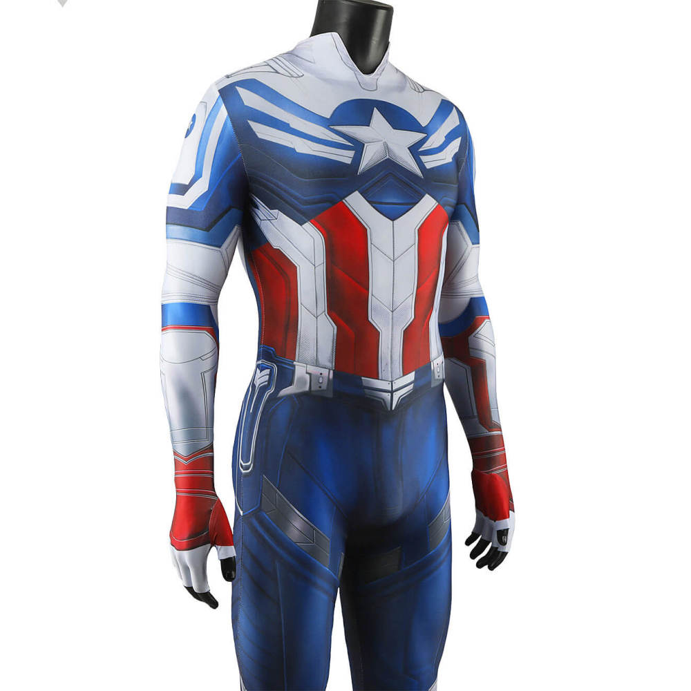 Captain America: Brave New World Superhero Sam Wilson Jumpsuit Cosplay Costume Takerlama